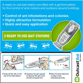 Professional Ant Trap - Outcast Ant Gel Bait Station - Black Garden Ants Killer (Pack of 3) - Moth Control